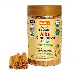 Certified Organic Ceylon Alba Cinnamon Sticks 135g (4 Inch Long Sticks)